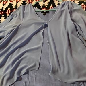 Iz Byer Sky Blue Sheer Top